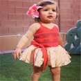 thumbnail image 2 of EIMELI Robe de Princesse Sans Manches en Dentelle pour Bébé Fille Moana Rouge 1-2 Ans, 2 of 8
