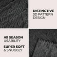thumbnail image 4 of Superior Arctic Fleece Boho Knit Jacquard Blanket, Twin, Charcoal, 4 of 7