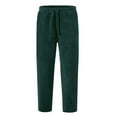 thumbnail image 2 of Gomelly Men Trousers Elastic Waist Pants Fitted Bottoms Mens Loungewear Holiday Cropped Pant Drawstring Green 2XL, 2 of 4