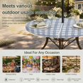thumbnail image 6 of Round Outdoor Tablecloth with Umbrella Hole and Zipper, Vintage Blue Check Tablecloth with Elastic Waterproof, Buffalo Plaid Farmhouse Country Stripe Patio Table Covers for 36" - 44" Pool Tables, 6 of 9