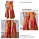 thumbnail image 4 of Pantalones anchos a cuadros con cintura alta y diseño de bloques de color con cordón rojo, talla grande para mujer, 4 of 5