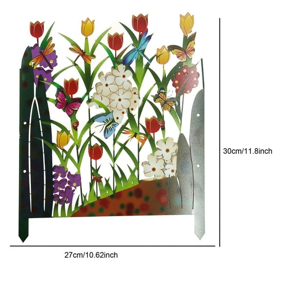adviicd Coloré Jardin et Écran en Métal 3 Panneau Fleur Patio & Jardin