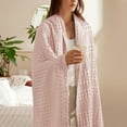 thumbnail image 6 of PHF 100% Cotton Waffle Weave Blanket, Lightweight Throw Washed Blanket for Bed Sofa Home Decor, Pink, 50"x60", 6 of 7