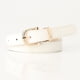thumbnail image 1 of Xiao Hua Cinturón de piel sintética para mujer, ideal para vestir y vaqueros, con hebilla dorada (blanco), 1 of 5