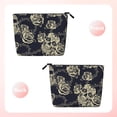 thumbnail image 2 of Makeup Bag Small Cosmetic Bags for Women Travel Toiletry Bag Zipper Pouch Purse Organizer Pouches, Black Skull Roses Cool, 2 of 7