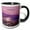 Black/White, variant on 3drose, Santa Barbara California at Night, 11oz Two-tone Blue Mug