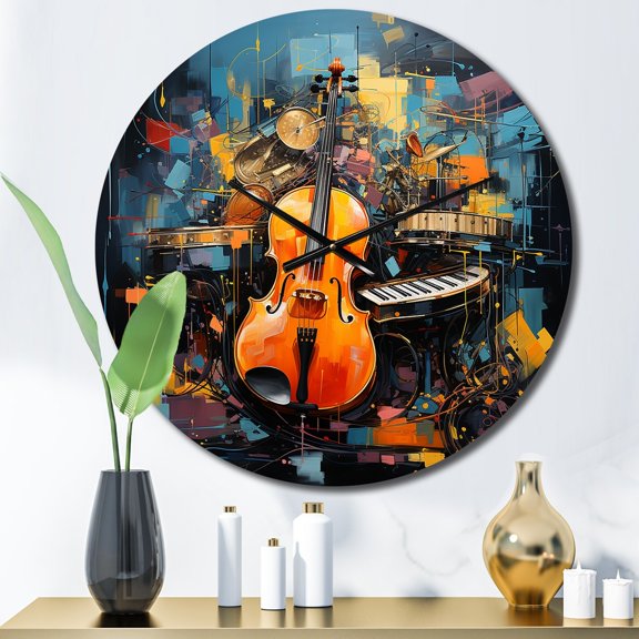 Designart "Crescendo Bold Music Expressive wall art" Music Oversized Wall Clock