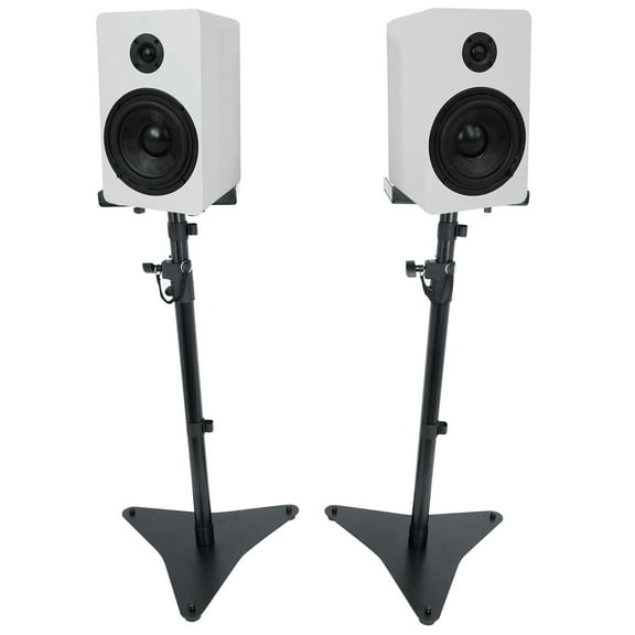Pair Rockville RockShelf 58W 5.25" Home Bookshelf Speakers Adjustable Stands