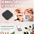 thumbnail image 3 of DESIGNICE Compact Mirror,Foldable Square Dual Pocket Mirror,Bag Friendly Small Mirror for Purse,Black, 3 of 7