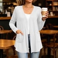 thumbnail image 2 of yillto Plus Size Womens Cardigan Open Front Lightweight Soft Comfy Long Sleeve Loose Coats with Pockets, 2 of 7