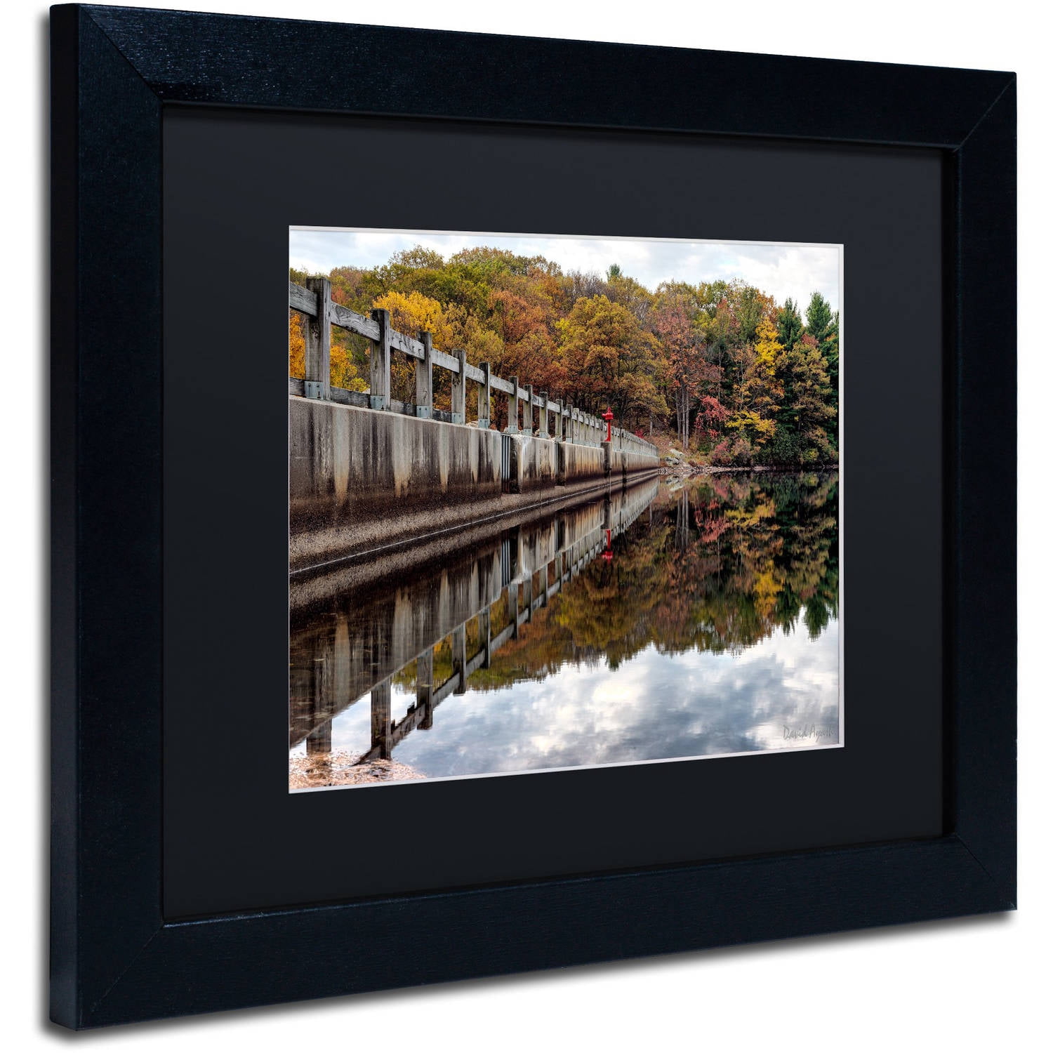 Trademark Fine Art "New York in Fall" Canvas Art by David Ayash Black Matte, Black Frame