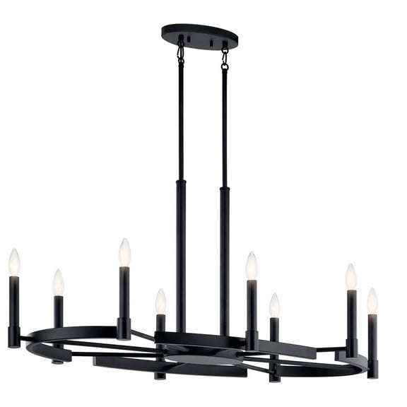52429BK Kichler Lighting Tolani - 8 Light Oval Chandelier In Soft Contemporary Style-20 Inches Tall and 21.5 Inches Wide-Black Finish