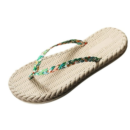

Qufokar Rubber Snow Boots for Women Tidewater Flip Flops for Women mas Fashion Spring And Summer Women Slippers Flip Flops Colorful Floral Beach Flat Bottom