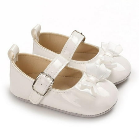 

Autumn Baby Princess Mary Jane Shoes with Knotbo Soft Sole Flats Wedding Crib Shoes 0-18M