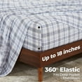 thumbnail image 5 of Superior Plaid Flannel Cotton Sheet Set, Twin XL, Blue, 5 of 14