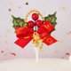 thumbnail image 4 of 24 piezas de adornos para palillos de pastel de Navidad, corona de árbol de Navidad en 3D con adornos para cupcakes con lazo, decoración para fiestas (patrón aleatorio), 4 of 7