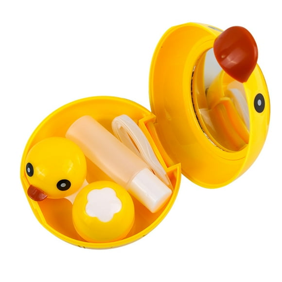 Contact Lens Case Box Mini Travel Kit Accessories Glasses Cute with Cartoon Duck Pattern Contact Lenses Container Case
