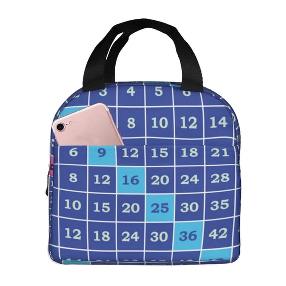 Vsdgher Multiplication Table Lunch Bag, Lunch Box for Women Adult Men, Lunch Tote Insulated Cooler Lunch Container for Work/Office/Picnic/Travel