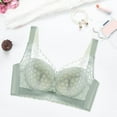 thumbnail image 2 of Wdgfv Full Coverage Wireless Bras for Women Unpadded Minimizer Unlined Lace Bra Green 46C, 2 of 4