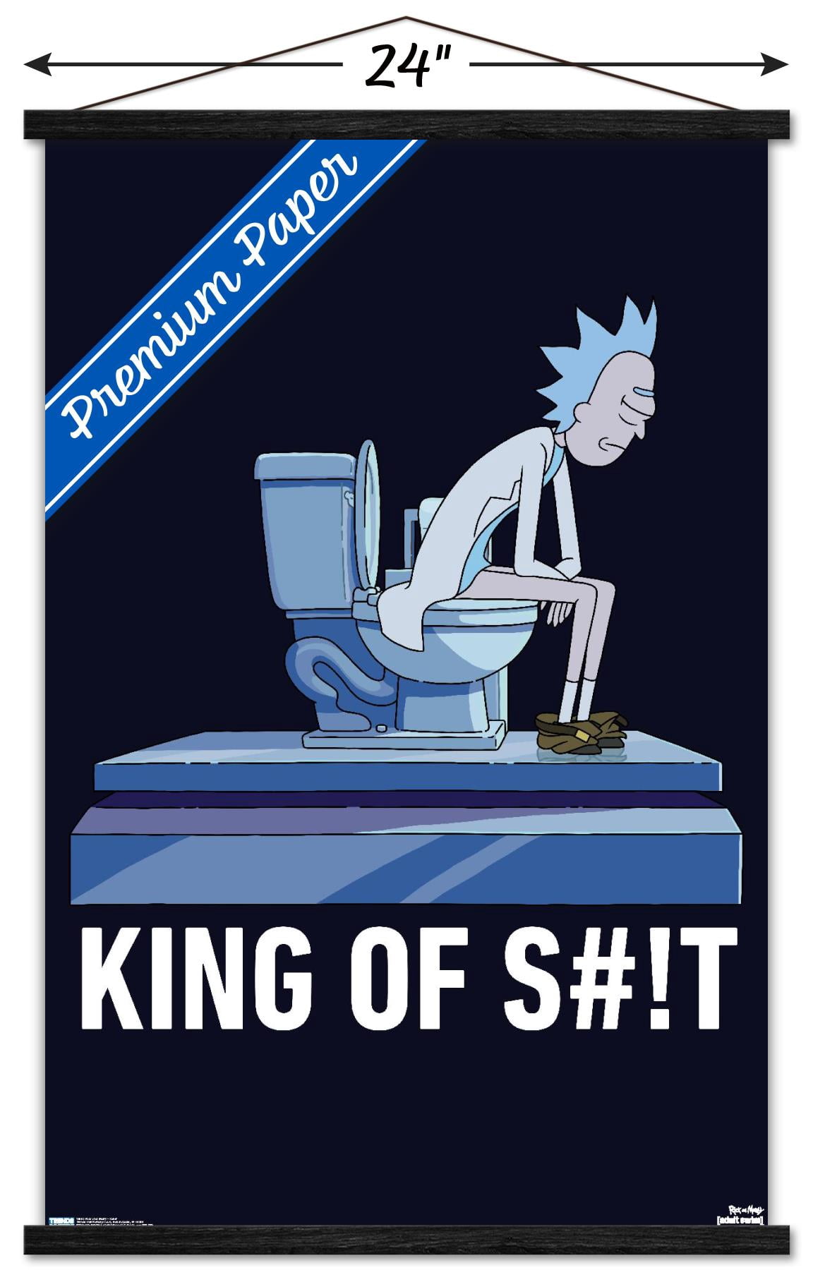 Rick And Morty - Toilet Wall Poster with Wooden Magnetic Frame, 22.375" x 34"