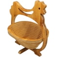 thumbnail image 2 of Cesta plegable de bambú para frutas, cuenco decorativo, frutero de madera plegable (diseño de pollo), 2 of 7