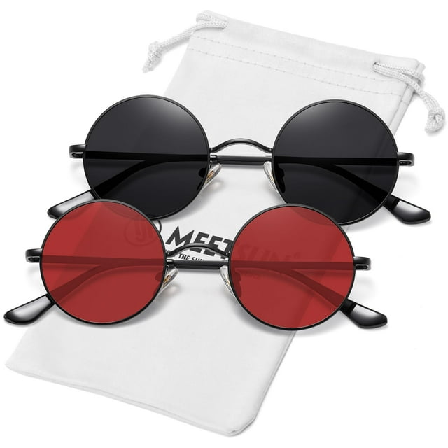Gafas de Sol MEETSUN Retro Vintage Pequeñas Redondas Polarizadas UV400