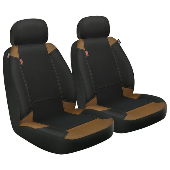 Genuine Dickies 2-Piece Black-Brown Carpenter Truck Seat Covers