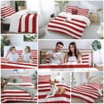 thumbnail image 5 of 3 Piece Red Stripes Duvet Cover Set Full Size, Microfiber Comforter/Quilt Cover with Corner Ties and 2 Pillowcases, Simple Red White Texture All Season Soft Bedding with Zipper Closure, 5 of 8