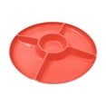 thumbnail image 3 of Mainstays 12-in Plastic Paprika Red 5 Compartment Round Stackable Snack Serving Tray, 3 of 6