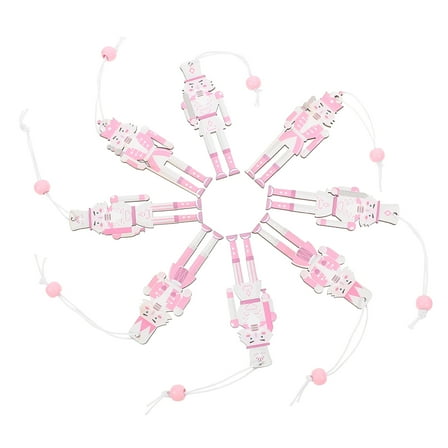8 Pcs Nutcracker Pendant Ornaments Christmas Decor for Tree Pink