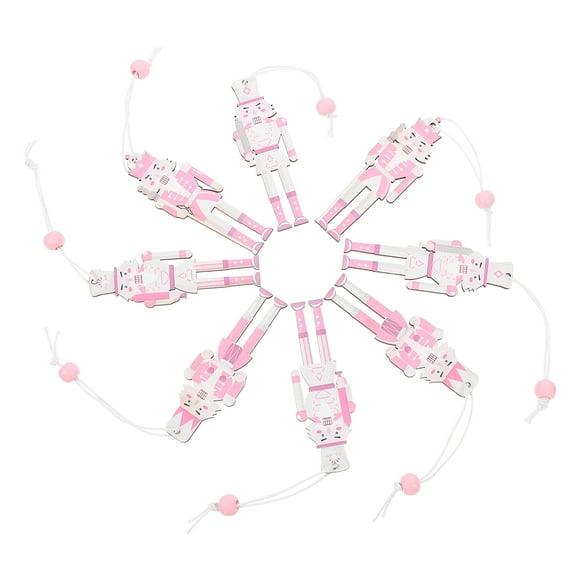 8 Pcs Nutcracker Pendant Ornaments Christmas Decor for Tree Pink