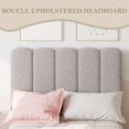 thumbnail image 5 of Girls' tamaño individual-size light rosa marco de cama: bouclé forrado cama de plataforma con wave cabecero, fácil montaje, de madera slats support, no box spring required, 5 of 5