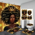 thumbnail image 7 of 4PCS African American Woman Bathroom Shower Curtain Set with Rugs, Afro Inspirational Quote Shower Curtain Sets with Hooks,Waterproof Fabric Black Queen Shower Curtains for Bathroom Decor, 7 of 7