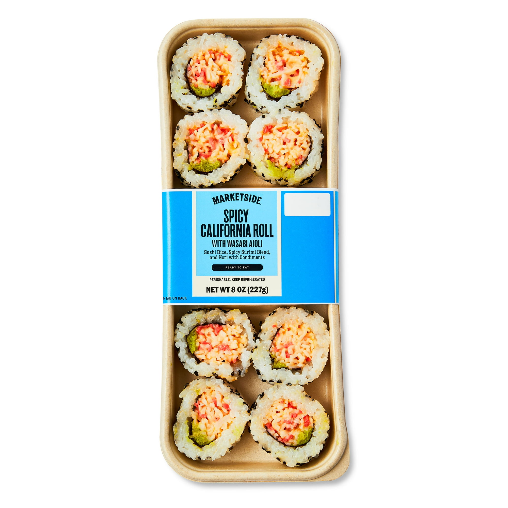 Marketside Spicy California Roll Sushi with Wasabi Aioli, 8 oz (Ready to Eat)