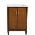 thumbnail image 5 of MCM 25" Rectangle Sink Vanity in Walnut/White Carrara Marble Stone, 5 of 11