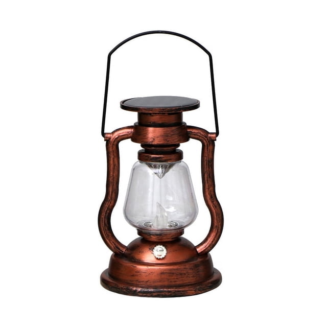 Lámpara de queroseno solar vintage, linterna de caballo, lámpara portátil, decoración para el hogar, patio, jardín, luz de vela de llama LED