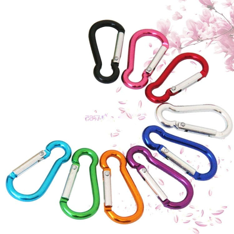 Hiking Green Billow 10 Pack Carabiner Clip,Durable Aluminum D Ring Locking Buckle Clip Small Keychain Hook for Outdoor Camping