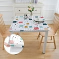 thumbnail image 2 of Awypu Colorful Color Blocks and Lines Simple Style Square Tablecloth for Picnic Dining Kitchen Farmhouse 100% Polyester Fiber 36*36, 2 of 8