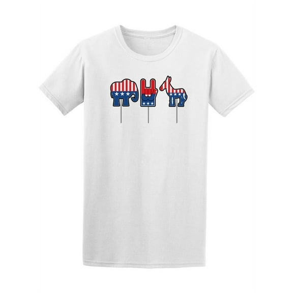 Elephant And Donkey Usa T-Shirt Men -Image by Shutterstock, Male Small