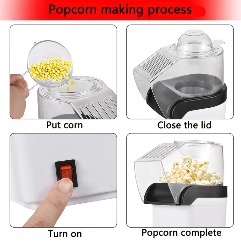 Arealer Popcorn Maker Home Popcorn Making Machine 1200W High Power Small  Corn Extruder Mini Electric Popcorn Machine 
