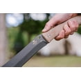 thumbnail image 4 of Buck Knives 108 Compadre Froe, 9-1/2" Cobalt Grey Cerakote Coated 5160 Steel Fixed Blade Wood Chopping Knife with Natural Micarta Handle, Genuine Leather Sheath Included, 4 of 7