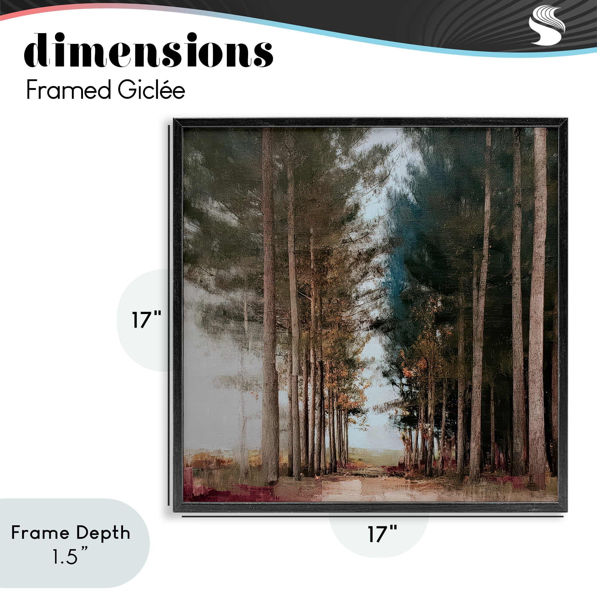 Stupell Industries Tall Trees Pathway Black Framed Giclee Art, design by Kim Curinga