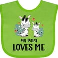 thumbnail image 3 of Inktastic Zebra My Papa Loves Me Boys or Girls Baby Bib, 3 of 4