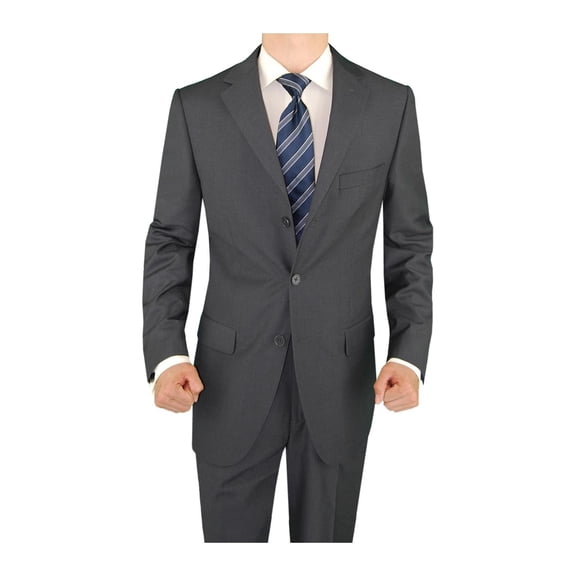 Mens Side Vent 2 Piece Charcoal Classic Fit Suit Salvatore