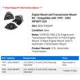 thumbnail image 2 of Engine Mount and Transmission Mount Kit - Compatible with 1999 - 2002 INFINITI G20 2000 2001, 2 of 2