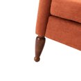 thumbnail image 3 of Upholstered Wingback Reading Accent Chair Fabric Armchair Wood Legs Removable Cushion Living Room Orange, 3 of 10