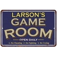 thumbnail image 1 of LARSON'S Blue Game Room Sign Metal 8 x 12 High Gloss Metal 208120002248, 1 of 1
