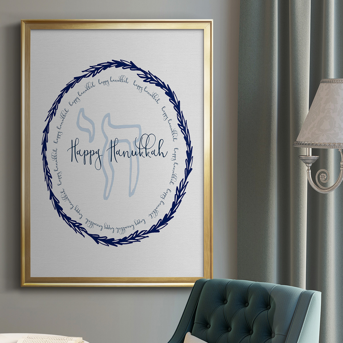 Hanukkah Go Round Premium Framed Print - Ready to Hang