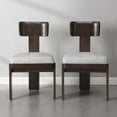 thumbnail image 5 of Modern Fabric Dining Chairs Set of 2 - Gray Seating on Dark Brown Rubber Wood Legs, 5 of 15