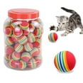 thumbnail image 4 of Juguete interactivo para gatos con forma de bola de arcoíris a rayas y burbujas, suministros para gatos, suministros para gatos y perros, 4 of 5